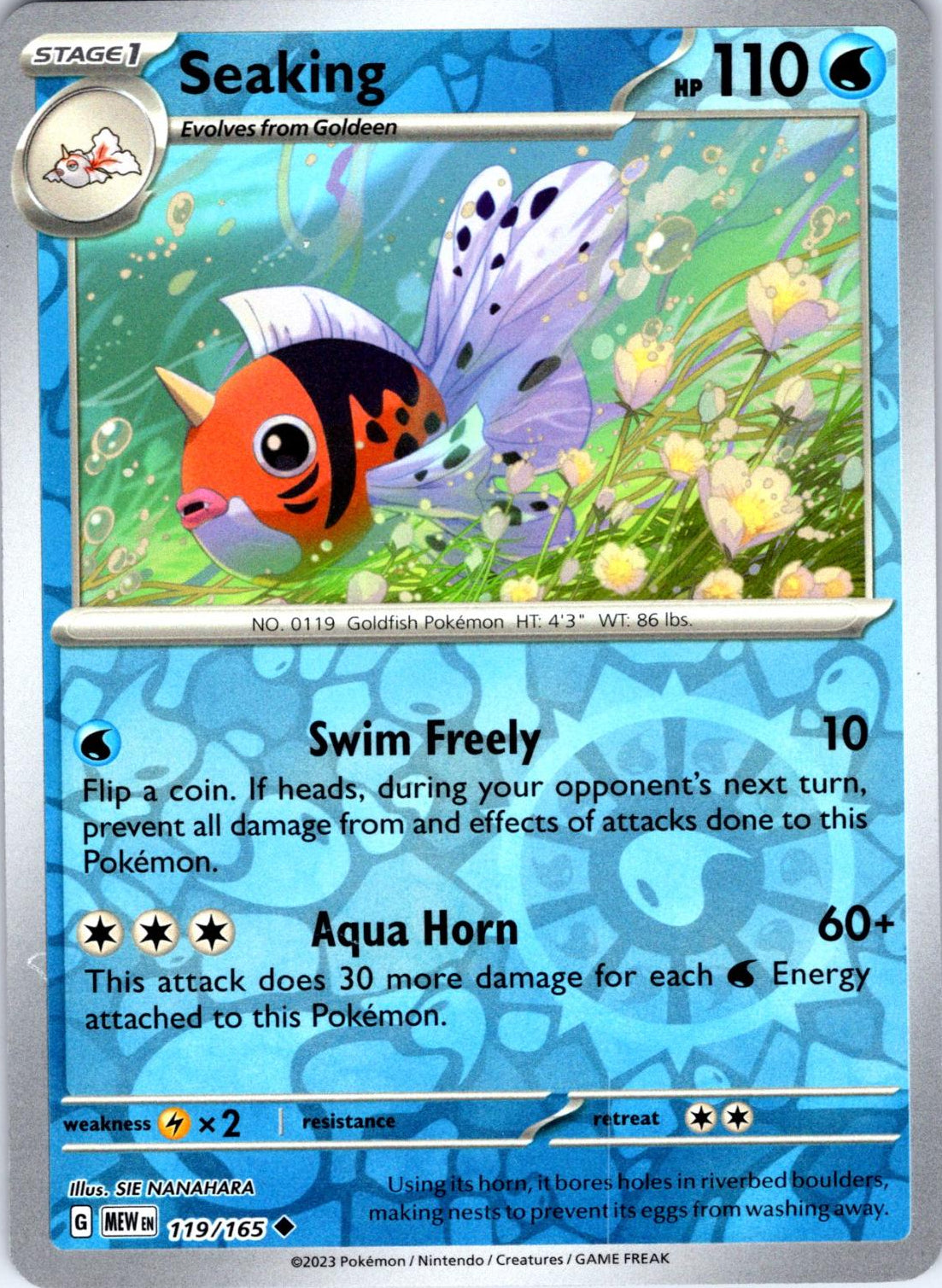 Seaking [Reverse Holo] #119 Pokemon Scarlet & Violet 151
