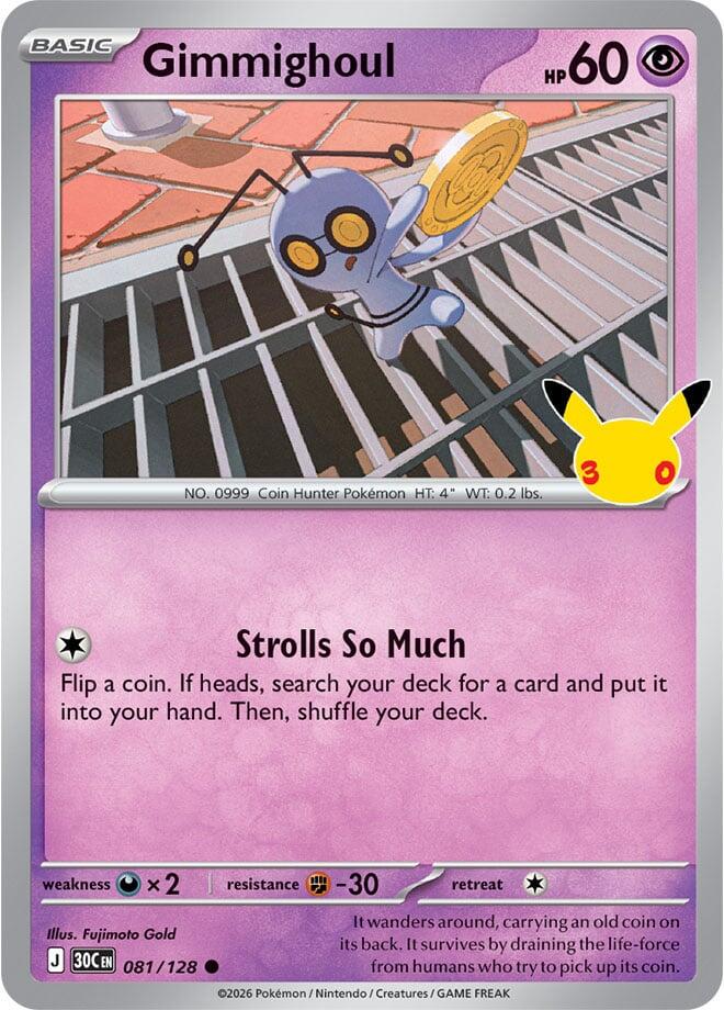 Gimmighoul #81 Pokemon 30th Celebration