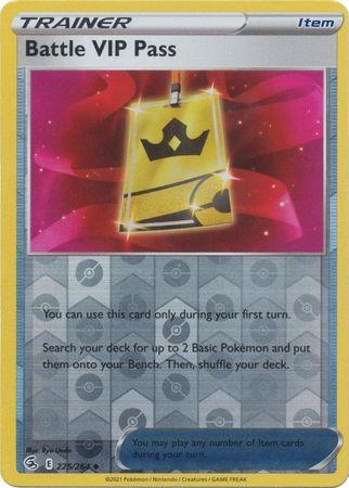 Battle VIP Pass [Reverse Holo] #225 Pokemon Fusion Strike