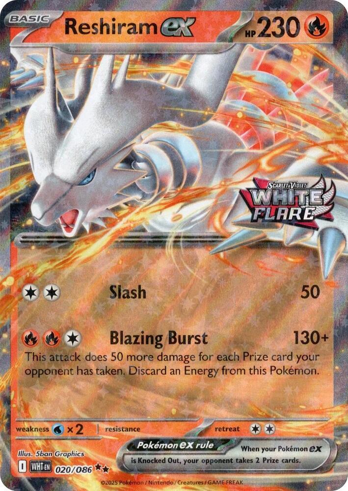 Reshiram Ex [Stamped] #20 Pokemon White Flare