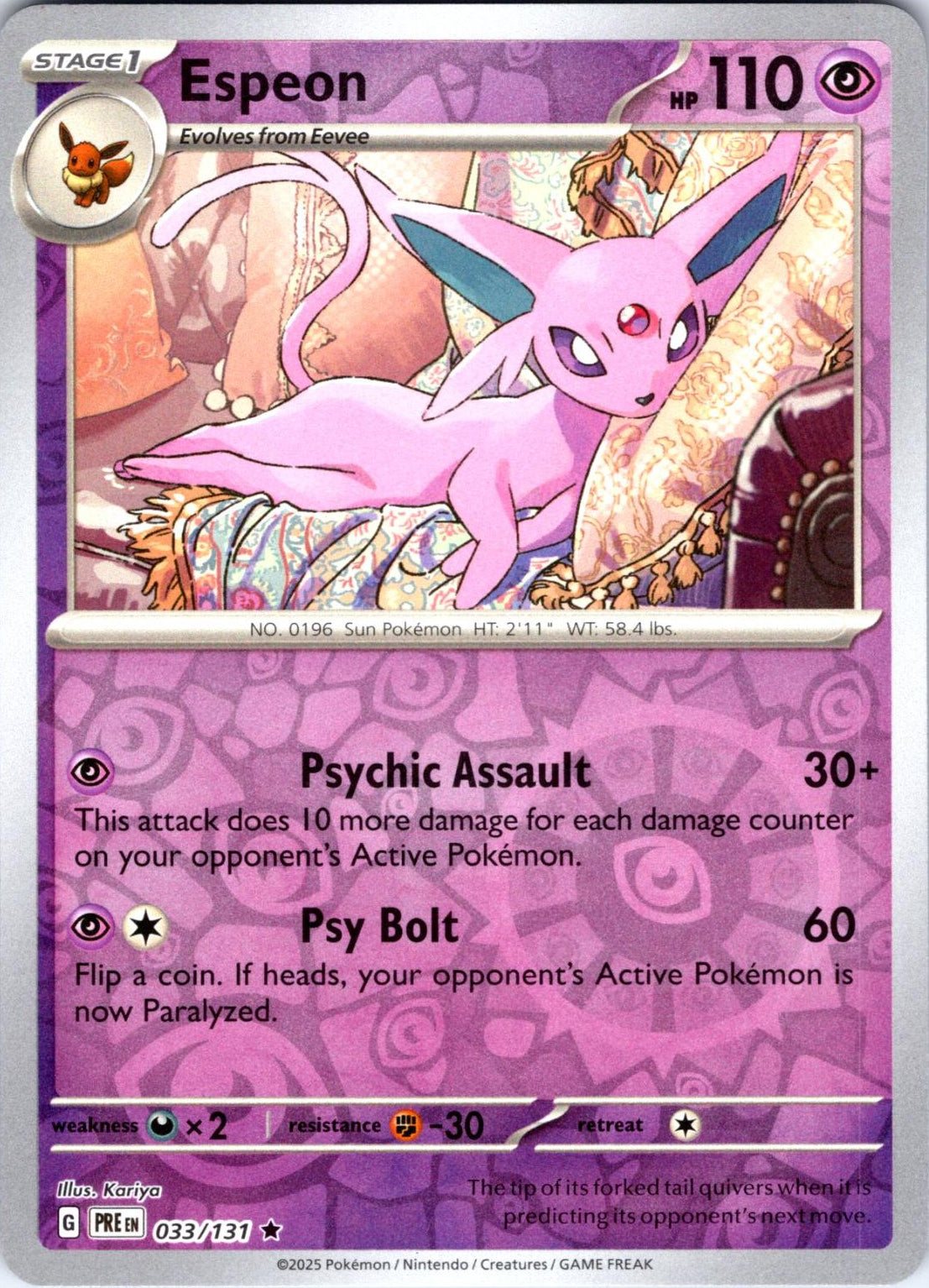 Espeon [Reverse] #33 Pokemon Prismatic Evolutions