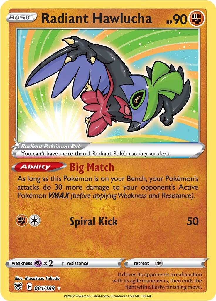 Radiant Hawlucha #81 Pokemon Astral Radiance