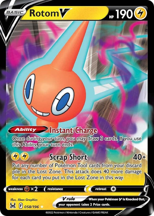 Rotom V #58 Pokemon Lost Origin