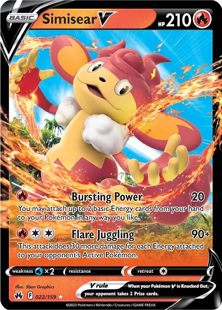 Simisear V #22 Pokemon Crown Zenith