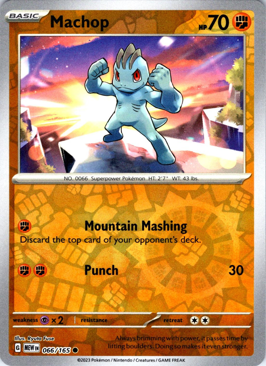Machop [Reverse Holo] #66 Pokemon Scarlet & Violet 151
