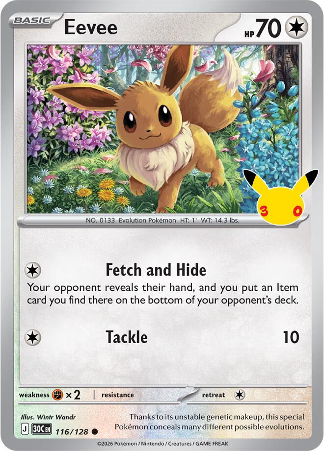 Eevee #116 Pokemon 30th Celebration