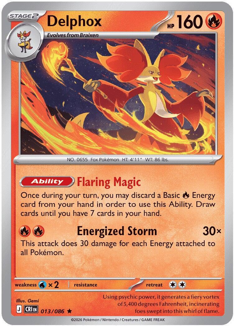 Delphox #13 Pokemon Chaos Rising Exclusive Non-Holo
