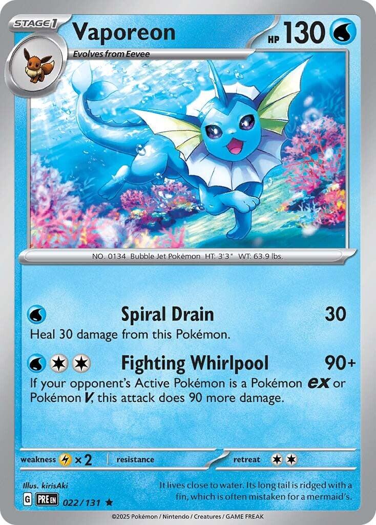 Vaporeon #22 Pokemon Prismatic Evolutions