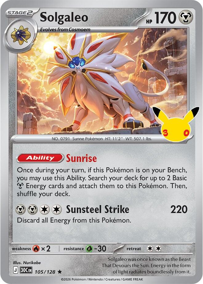 Solgaleo #105 Pokemon 30th Celebration