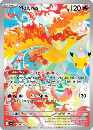 Moltres #130 Pokemon 30th Celebration