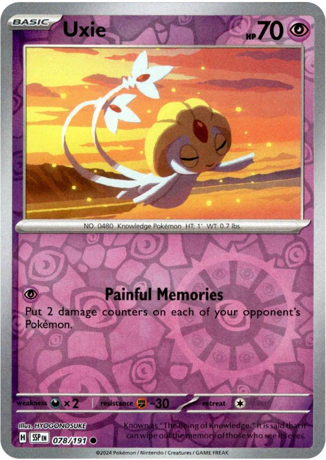 Uxie [Reverse Holo] #78 Pokemon Surging Sparks