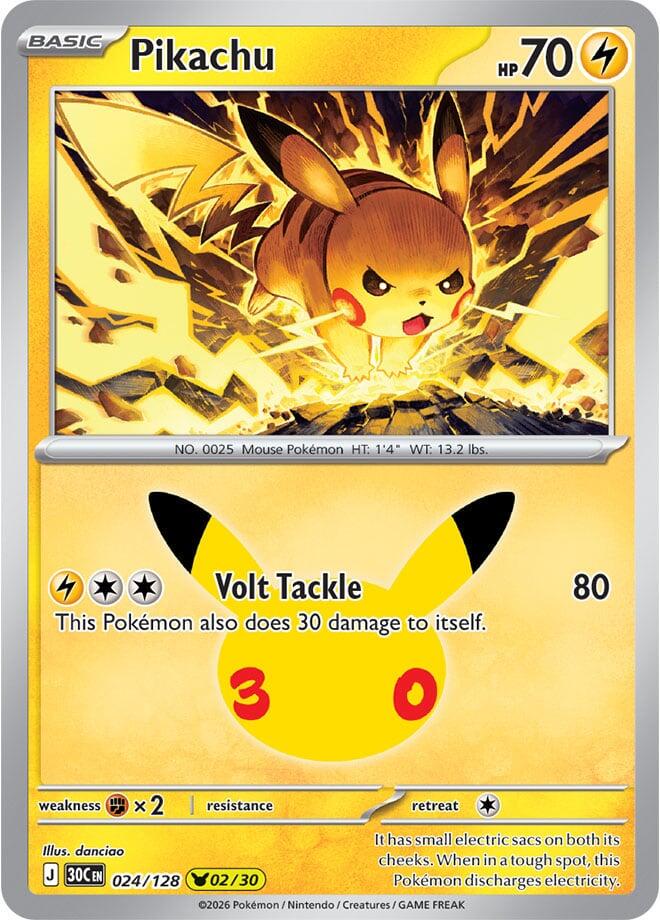 Pikachu #24 Pokemon 30th Celebration