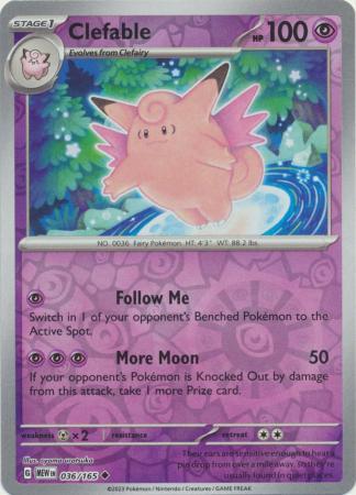 Clefable [Reverse Holo] #36 Pokemon Scarlet & Violet 151