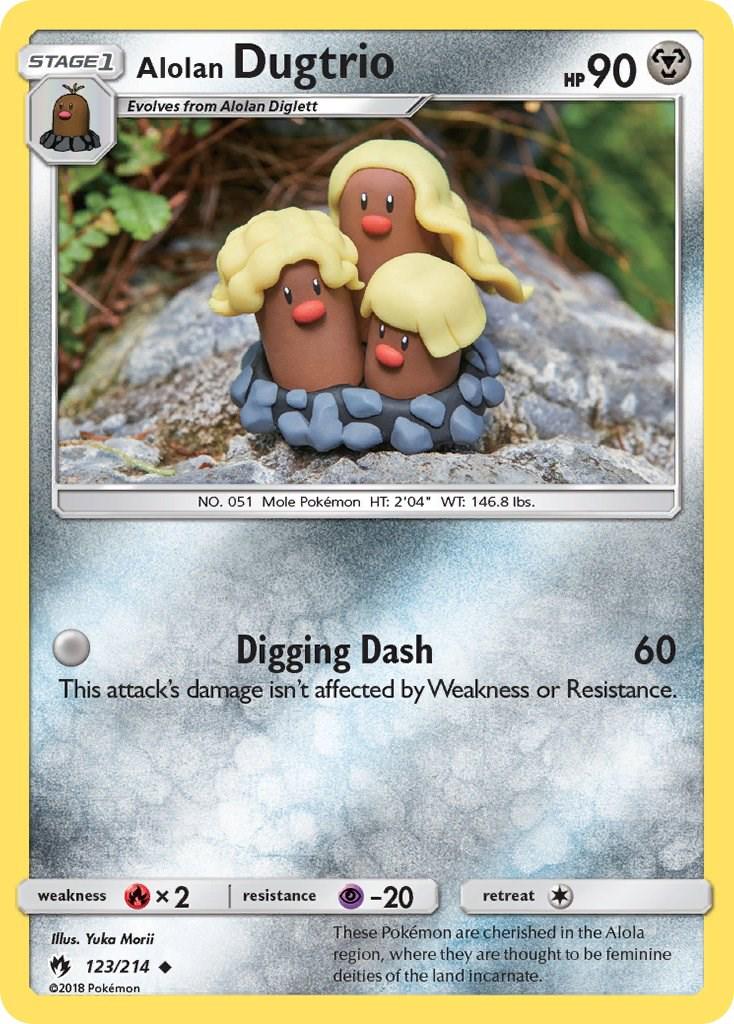 Alolan Dugtrio #123 Pokemon Lost Thunder (Lightly Played Condition)
