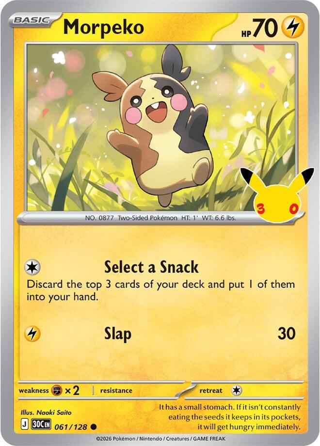 Morpeko #61 Pokemon 30th Celebration