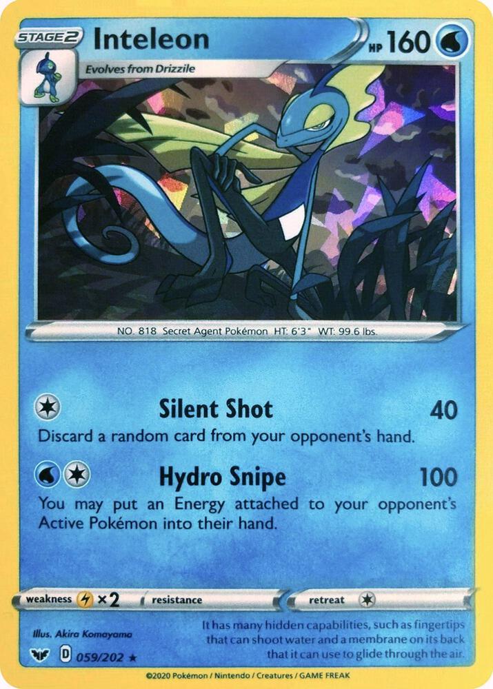 Inteleon [Cracked Ice] #59 Pokemon Sword & Shield