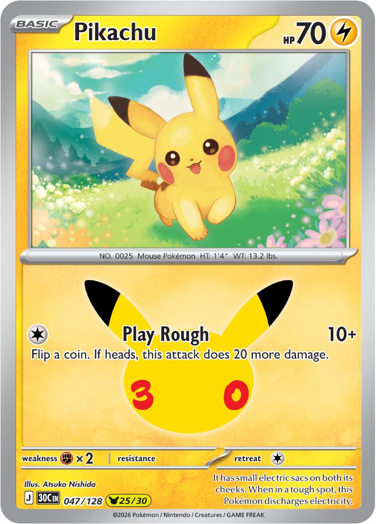 Pikachu #47 Pokemon 30th Celebration