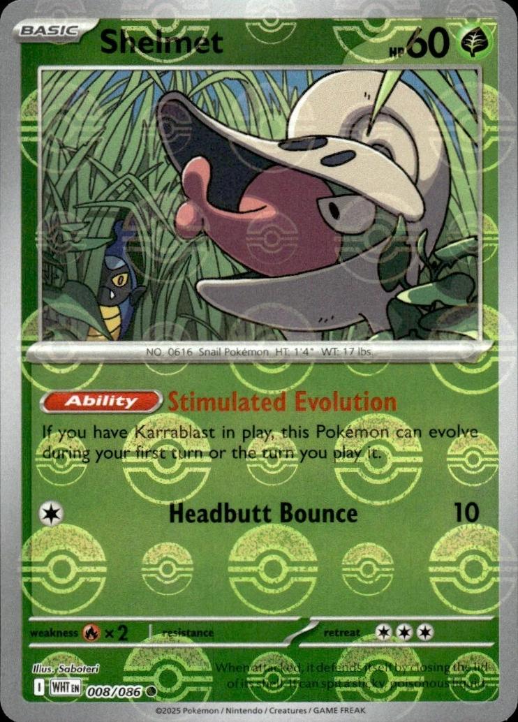 Shelmet [Poke Ball] #8 Pokemon White Flare