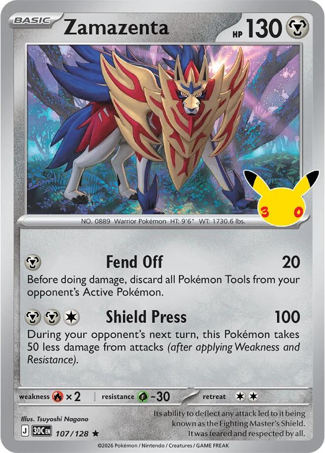 Zamazenta #107 Pokemon 30th Celebration