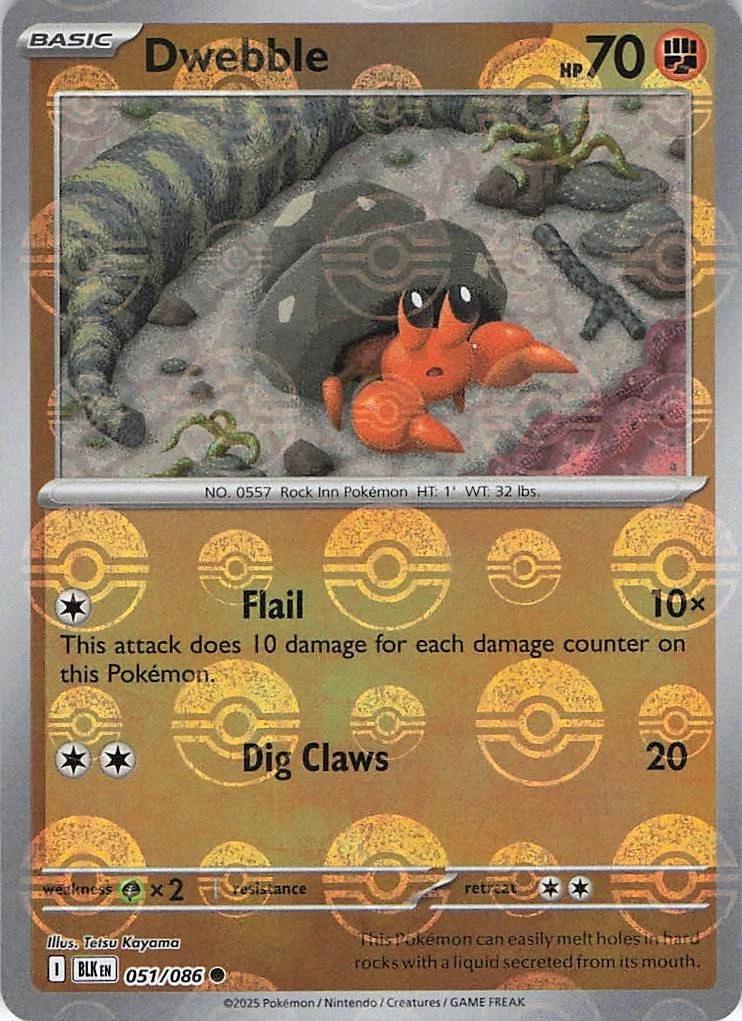 Dwebble [Poke Ball] #51 Pokemon Black Bolt