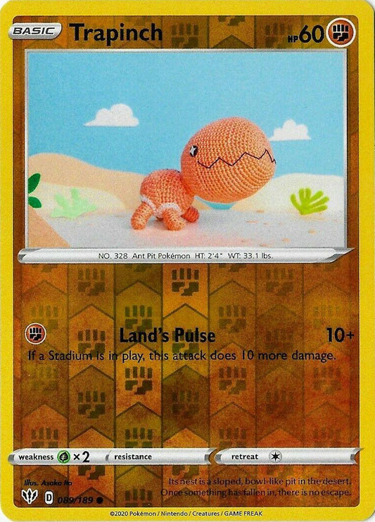 Trapinch [Reverse Holo] #89 Pokemon Darkness Ablaze Yuka Morii