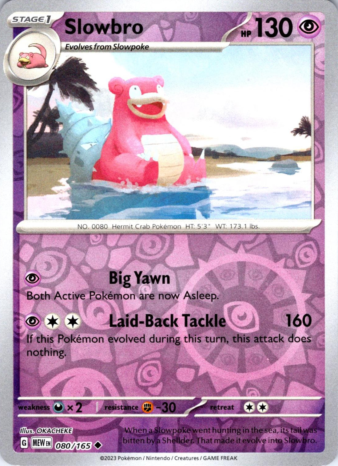 Slowbro [Reverse Holo] #80 Pokemon Scarlet & Violet 151