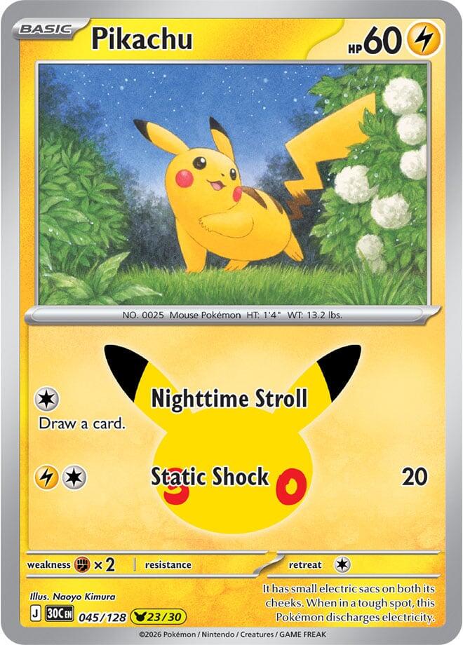 Pikachu #45 Pokemon 30th Celebration