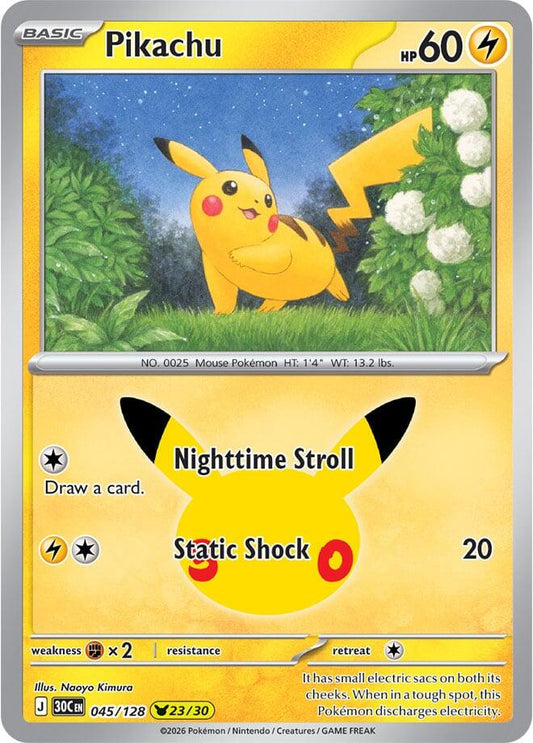 Pikachu #45 Pokemon 30th Celebration