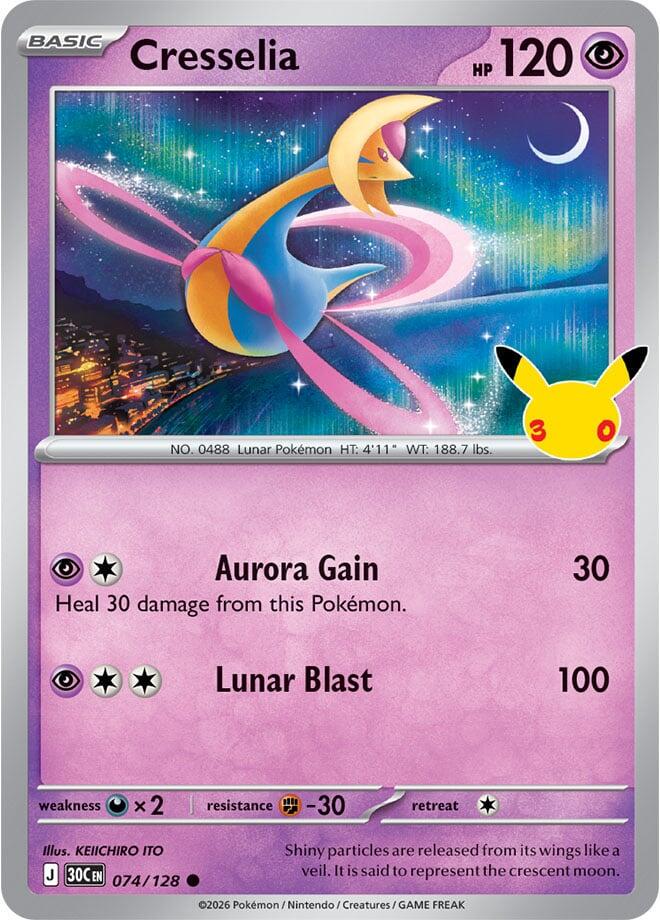 Cresselia #74 Pokemon 30th Celebration