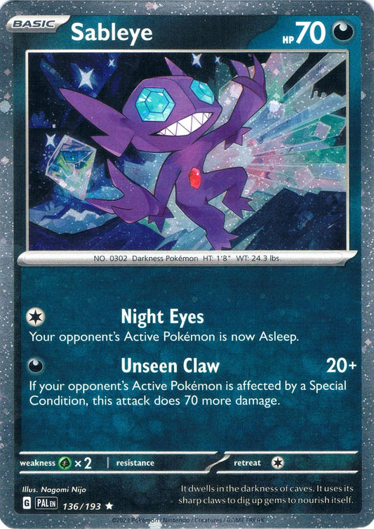 Sableye [Cosmos Holo] #136 Pokemon Paldea Evolved