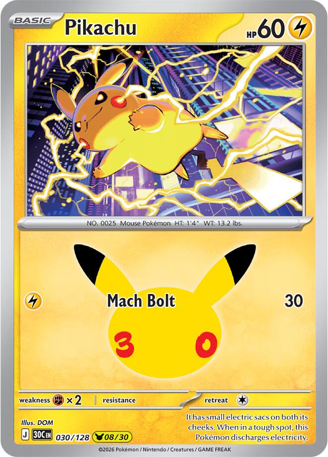 Pikachu #30 Pokemon 30th Celebration