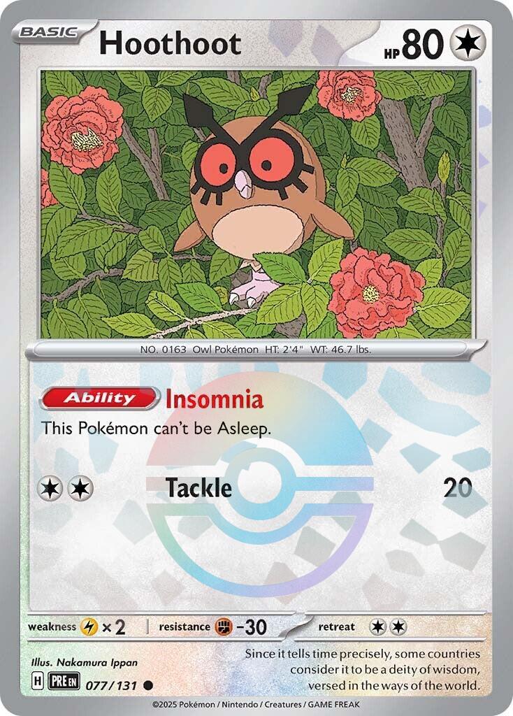 Hoothoot [Poke Ball] #77 Pokemon Prismatic Evolutions