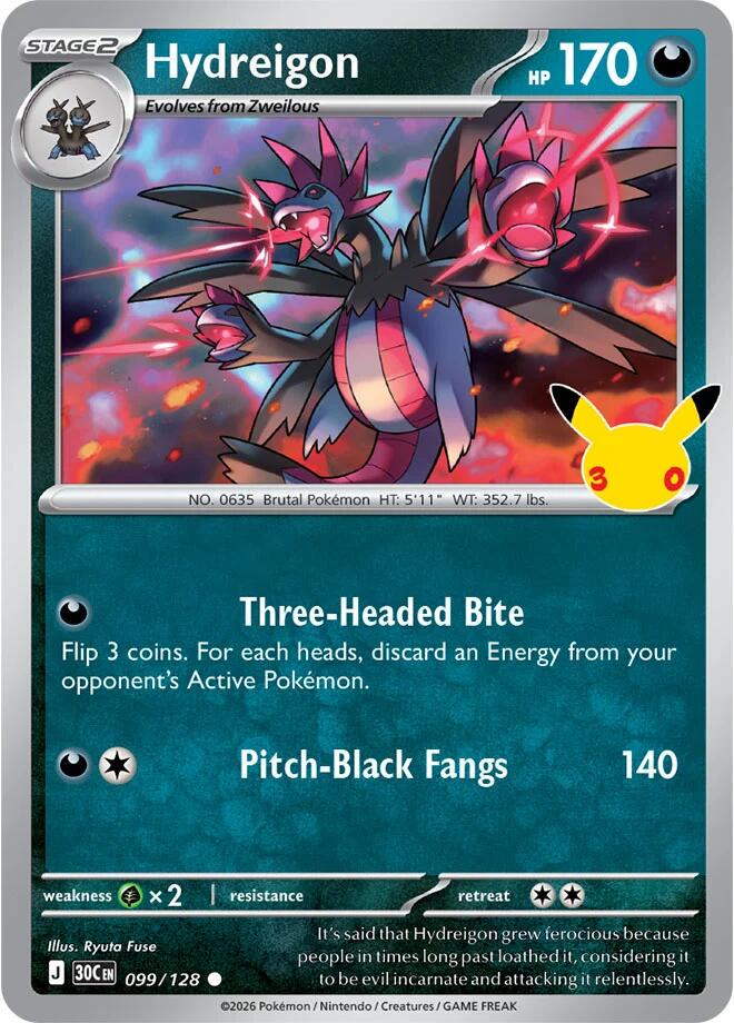 Hydreigon #99 Pokemon 30th Celebration