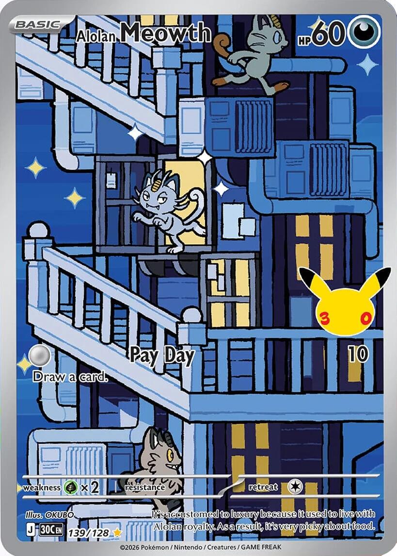 Alolan Meowth #139 Pokemon 30th Celebration