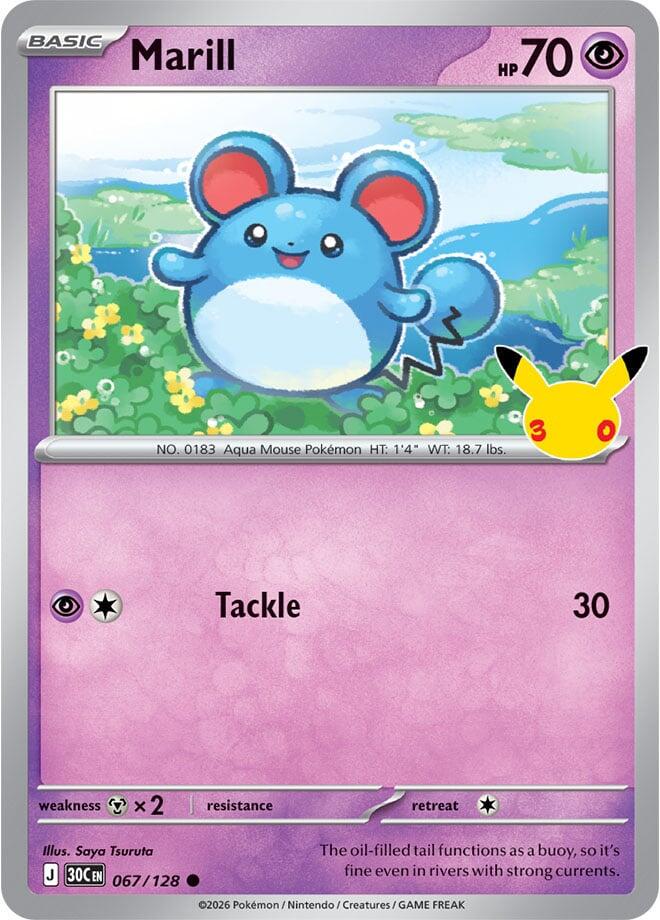 Marill #67 Pokemon 30th Celebration