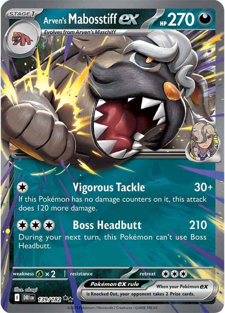Arven's Mabosstiff ex #139 Pokemon Destined Rivals