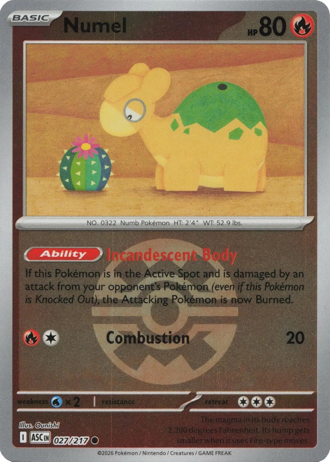 Numel [Ball] #27 Pokemon Ascended Heroes