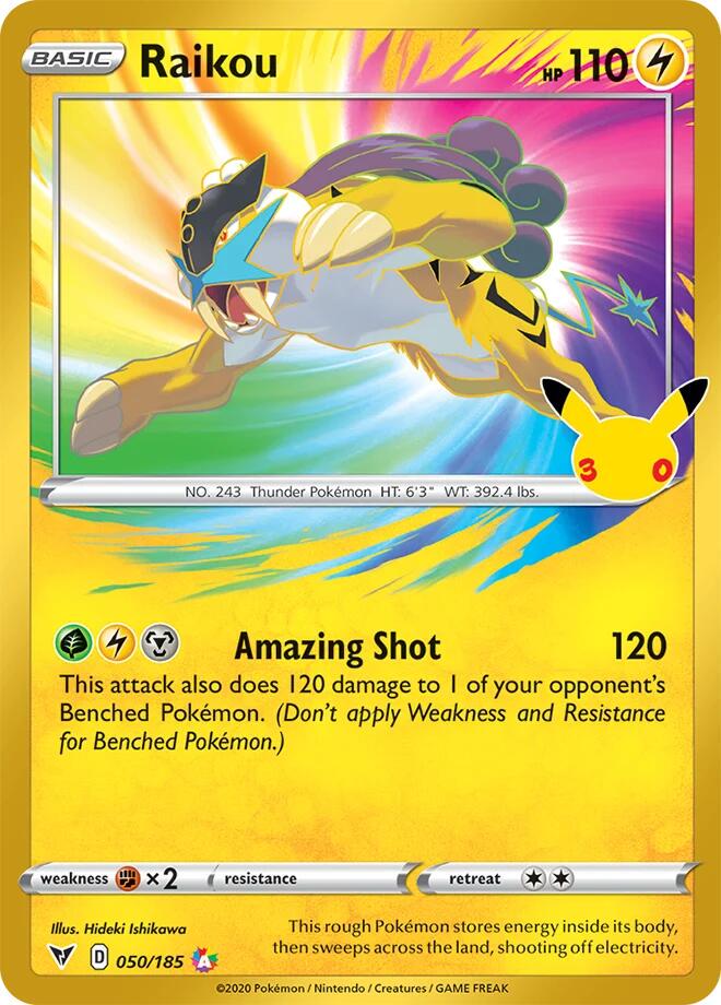 Raikou #50 Pokemon 30th Celebration