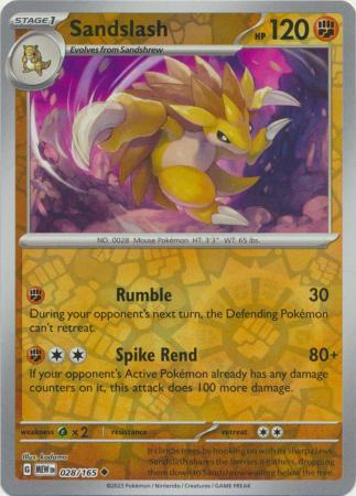 Sandslash [Reverse Holo] #28 Pokemon Scarlet & Violet 151