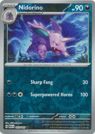 Nidorino [Reverse Holo] #33 Pokemon Scarlet & Violet 151