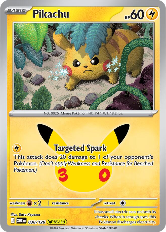 Pikachu #38 Pokemon 30th Celebration
