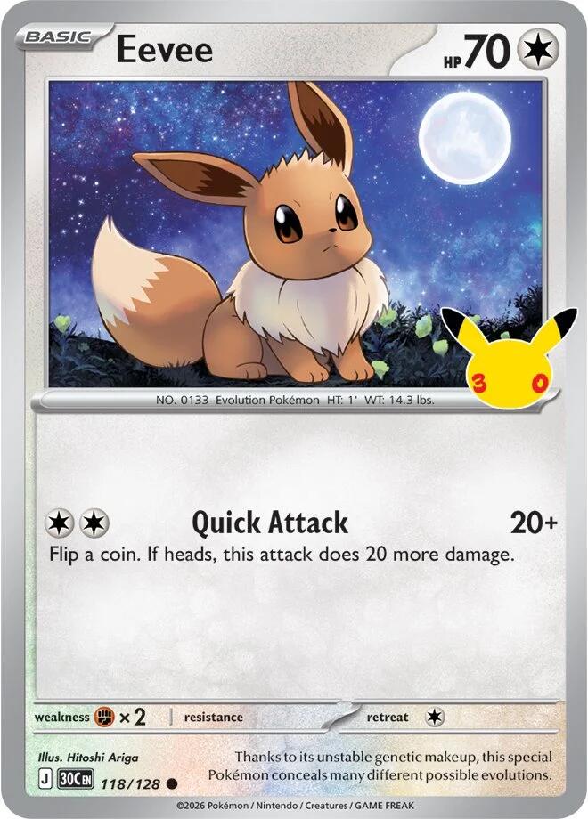 Eevee #118 Pokemon 30th Celebration