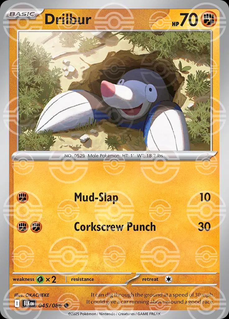 Drilbur [Poke Ball] #45 Pokemon Black Bolt