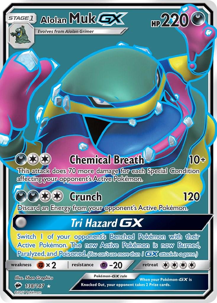 Alolan Muk GX #138 Pokemon Burning Shadows LIGHTLY PLAYED