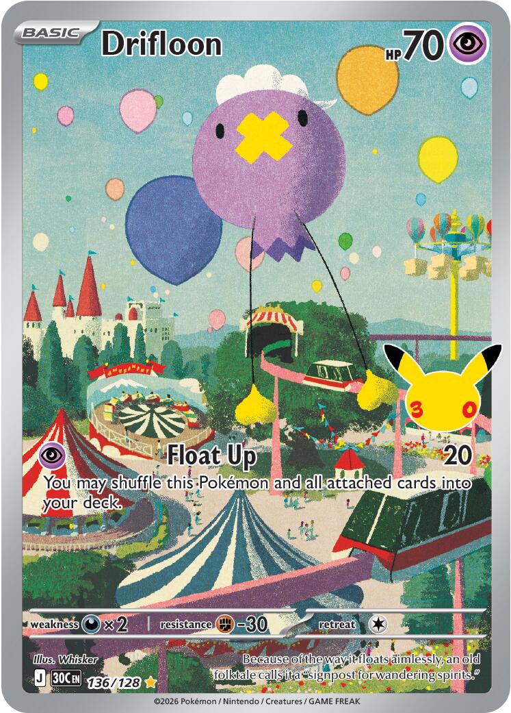 Drifloon #136 Pokemon 30th Celebration