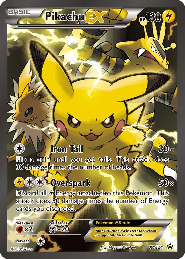 Pikachu EX #XY124 Pokemon Promo - Moderately Played