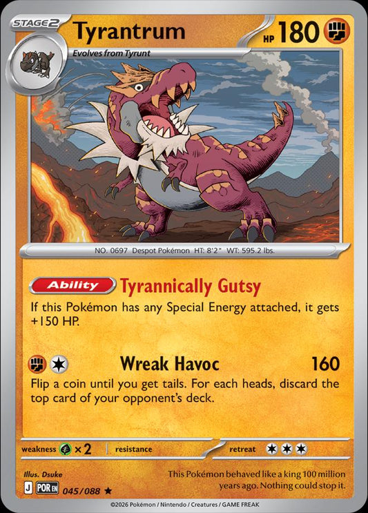 Tyrantrum #45 Pokemon Perfect Order (Non-Holo Build n Battle Deck Exclusive)