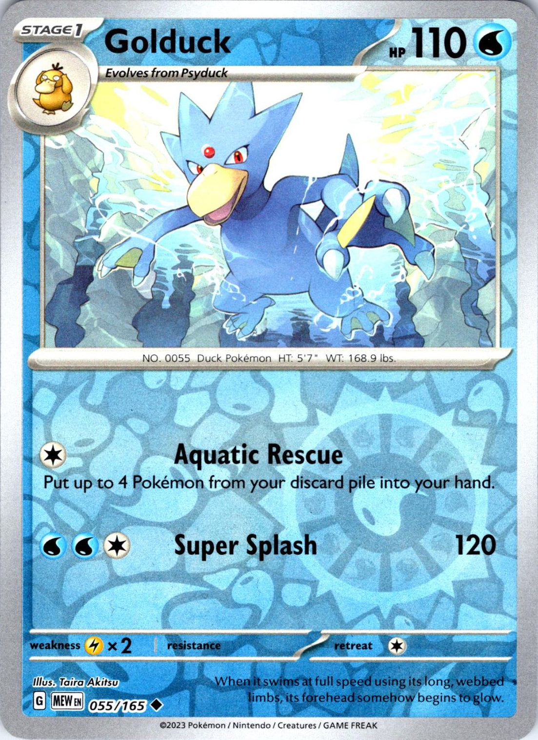 Golduck [Reverse Holo] #55 Pokemon Scarlet & Violet 151
