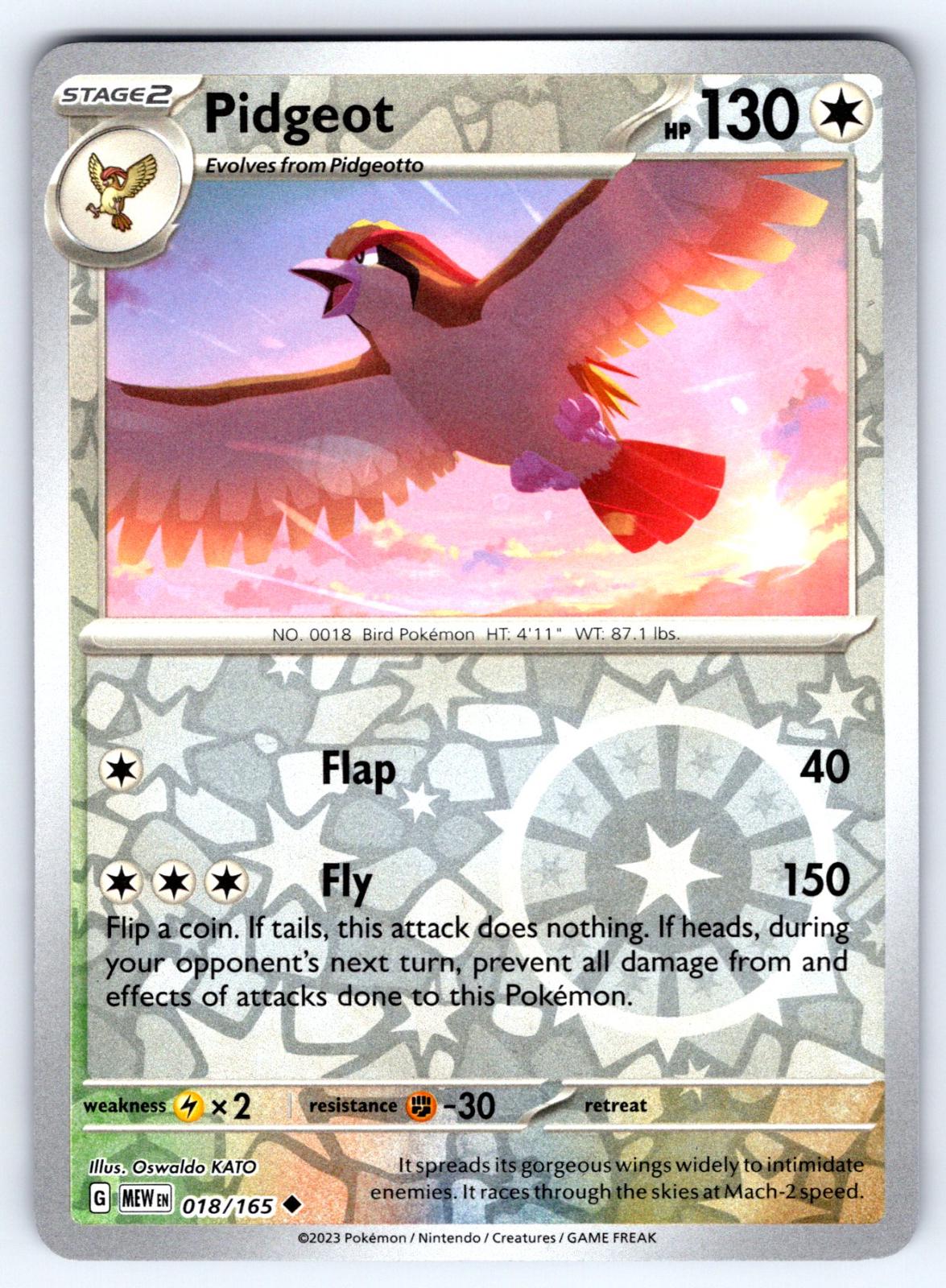Pidgeot [Reverse Holo] #18 Pokemon Scarlet & Violet 151