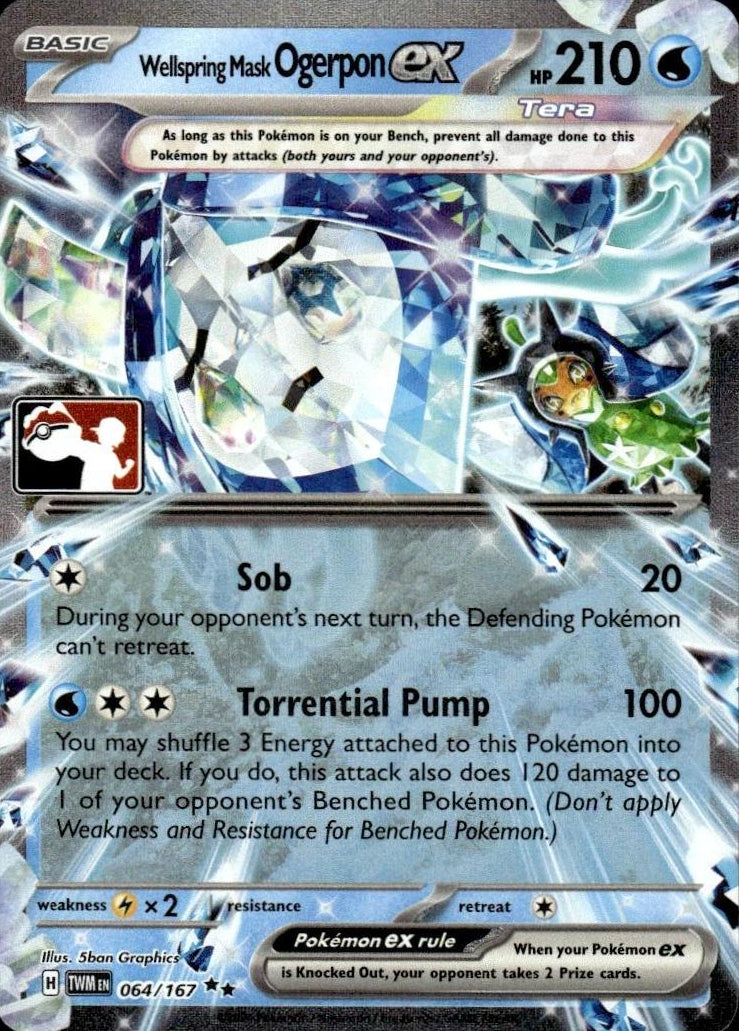 Wellspring Mask Ogerpon Ex [Prize Pack] #64 Pokemon Twilight Masquerade